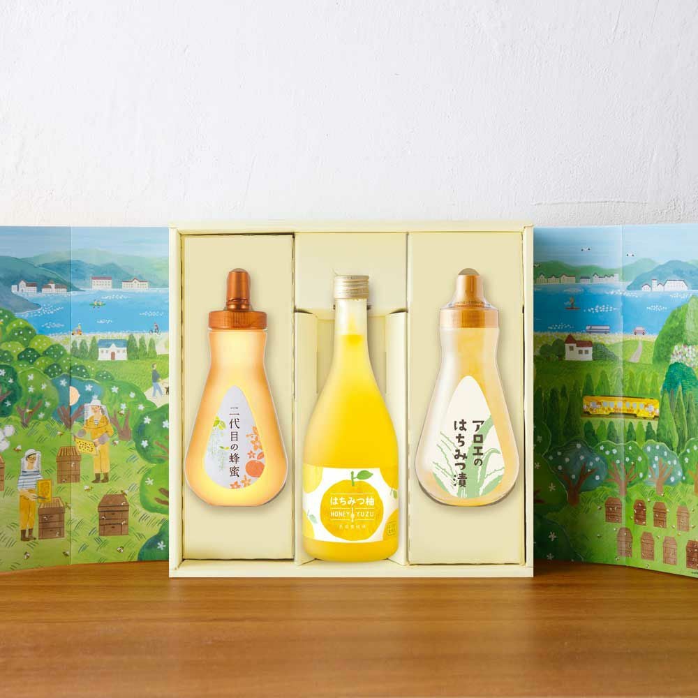 ボトル2本とはちみつ柚ギフトの通販｜はちみつ専門店 長坂養蜂場
